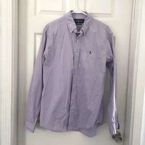 Ralph Lauren Men’s Stripped Custom Fit Button Down- L